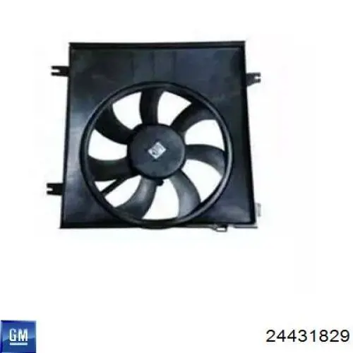 24431829 General Motors Дифузор радіатора охолодження, в зборі з двигуном і крильчаткою