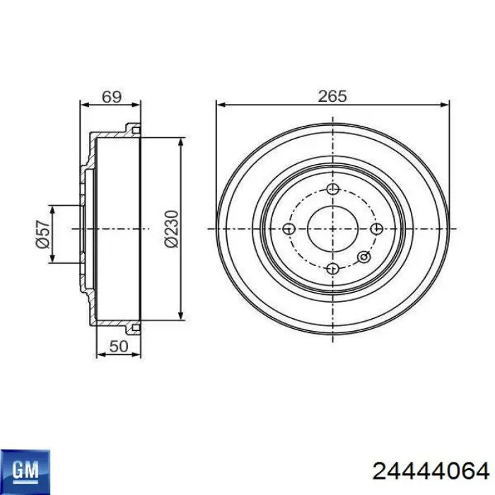 Барабан гальмівний задній General Motors 24444064 ціна, від 34.95 USD