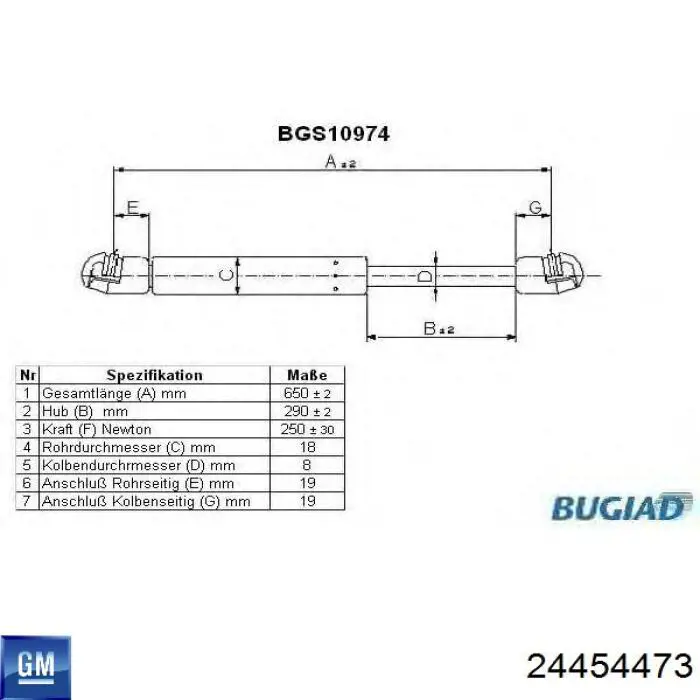 Амортизатор капота 24454473 General Motors