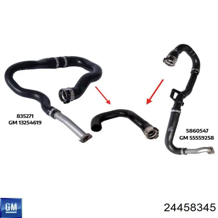Купити 24458345 Opel Шланг (патрубок) термостата