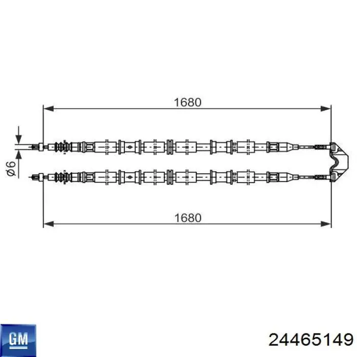 Трос ручного гальма задній, правий/лівий General Motors 24465149 ціна, від 22.03 USD