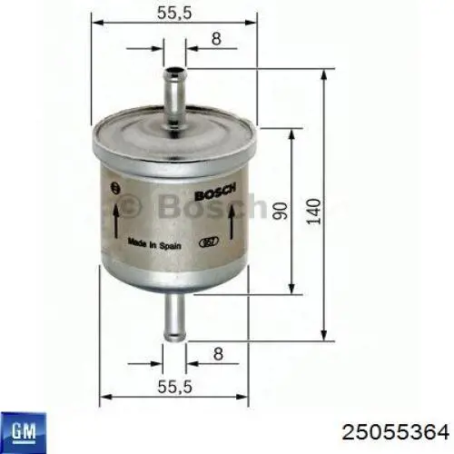 25055364 General Motors Фільтр палива