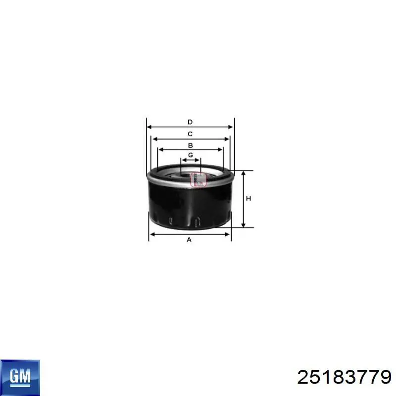 Масляний фільтр 25183779 General Motors