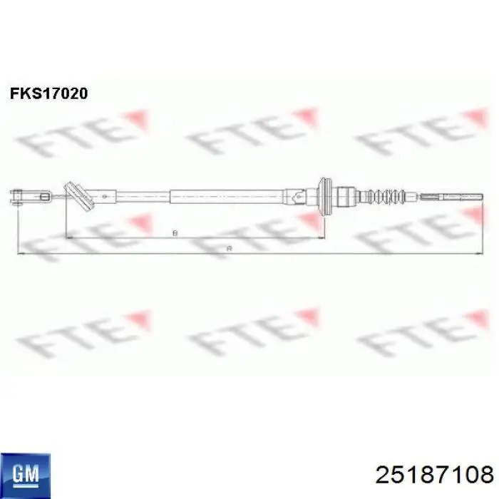 Купити 25187108 General Motors Трос зчеплення
