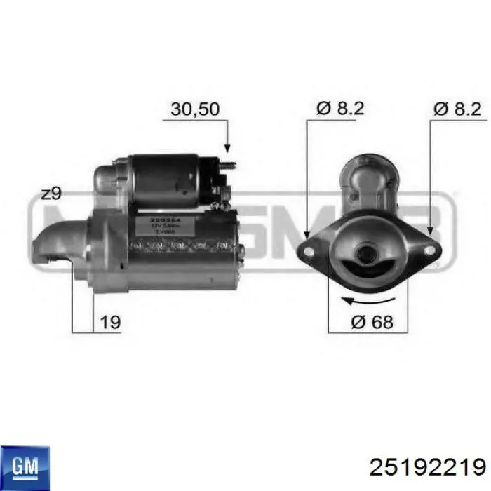 Стартер General Motors 25192219 ціна, від 38.09 USD