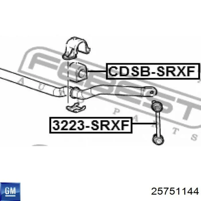 25751144 General Motors Тяга переднього стабілізатора
