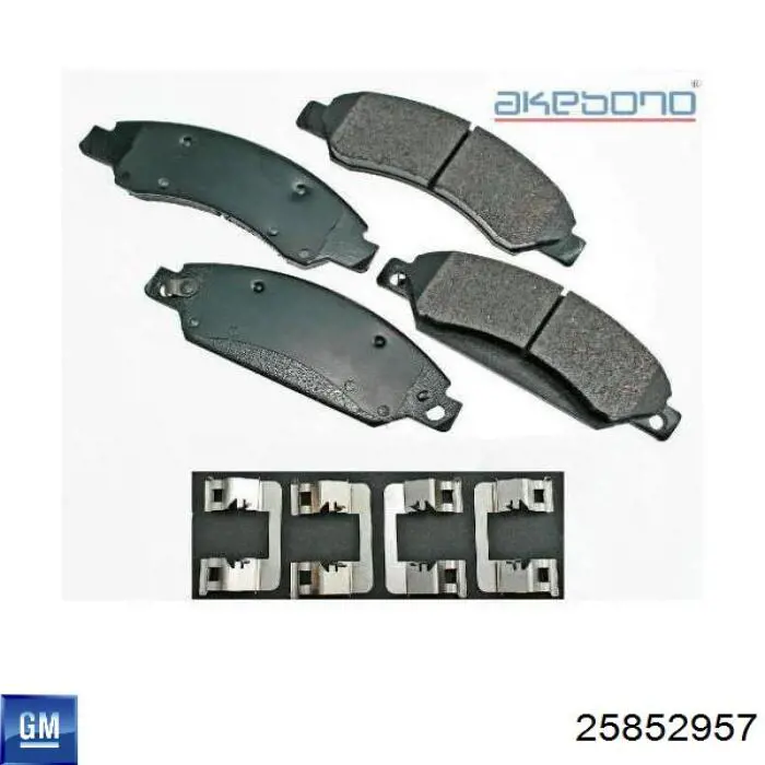 Передні тормозні колодки 25852957 General Motors