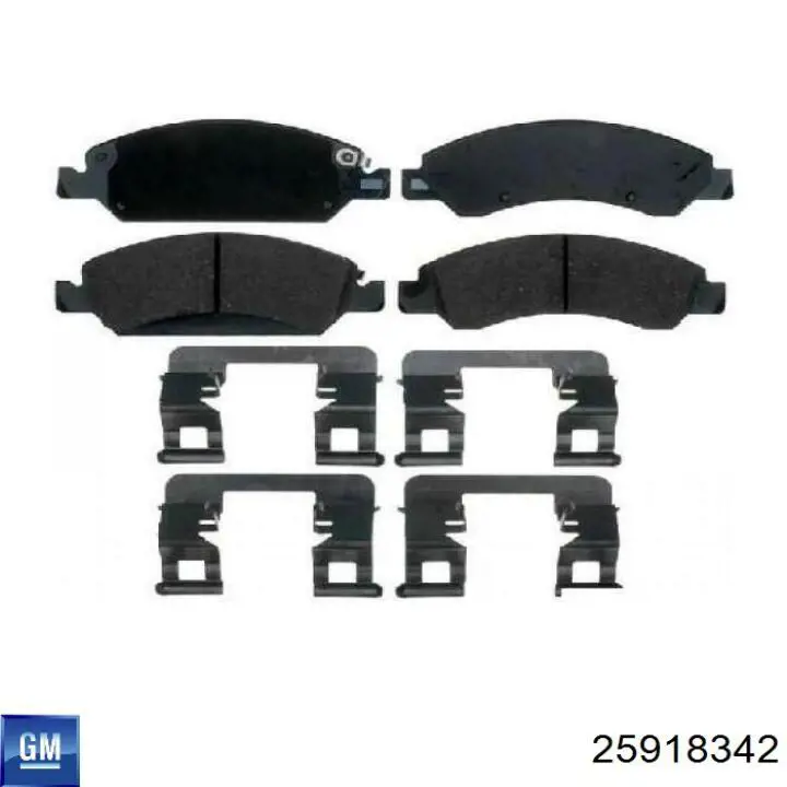 Передні тормозні колодки 25918342 General Motors