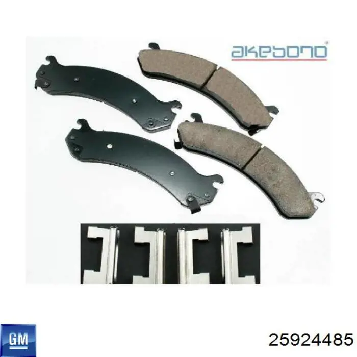 Передні тормозні колодки 25924485 General Motors