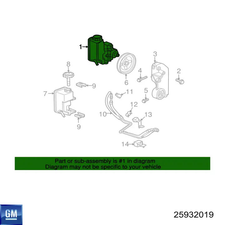 Насос гідропідсилювача керма General Motors 94732038