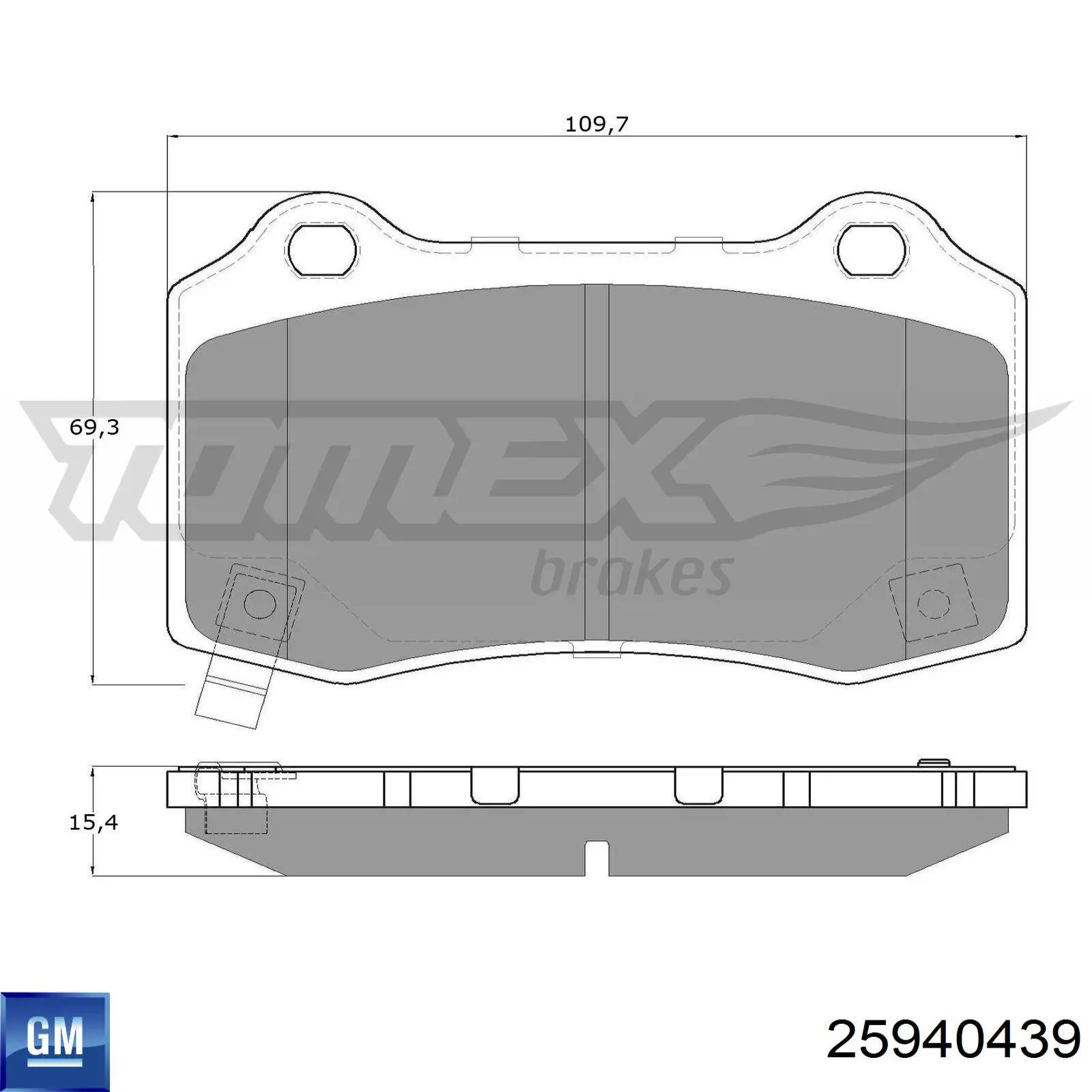 Купити 25940439 General Motors Задні колодки