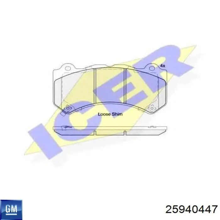 Гальмівні колодки General Motors 25940447 ціна, від 81.67 USD