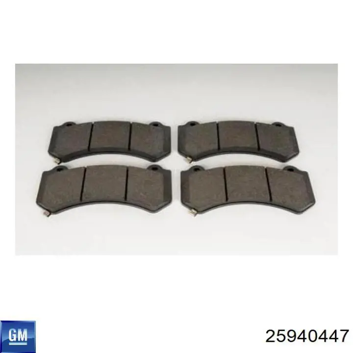Передні тормозні колодки 25940447 General Motors