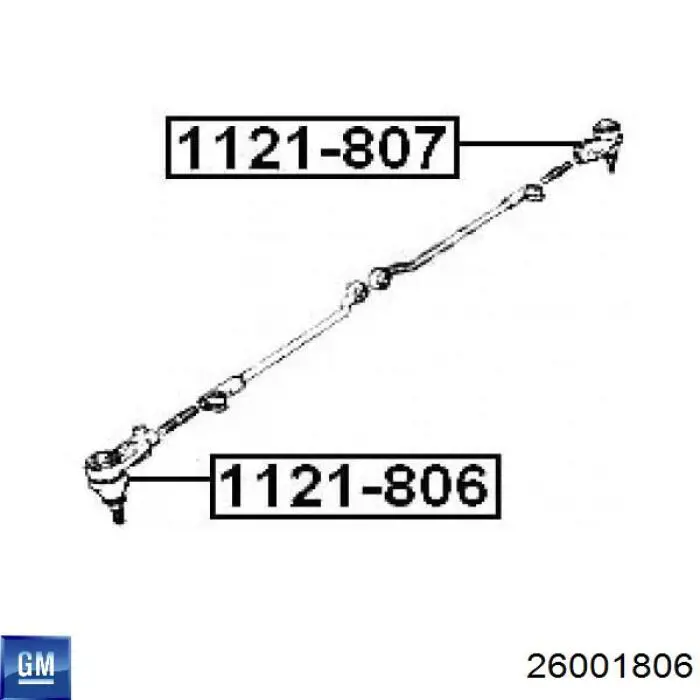 Наконечник рульовий General Motors 26001806 ціна, від 7.15 USD