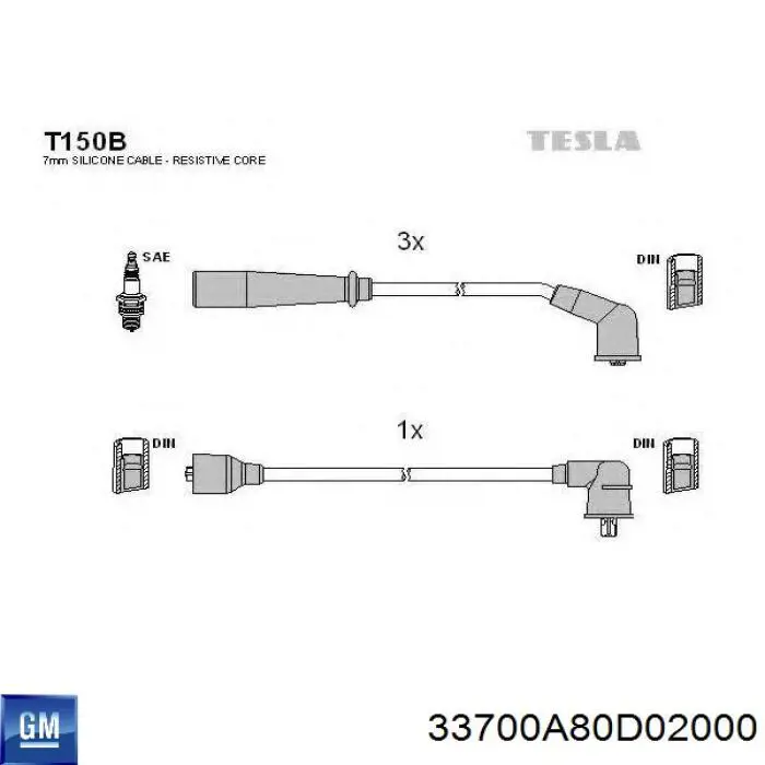 33700A80D02000 General Motors Проводи високовольтні