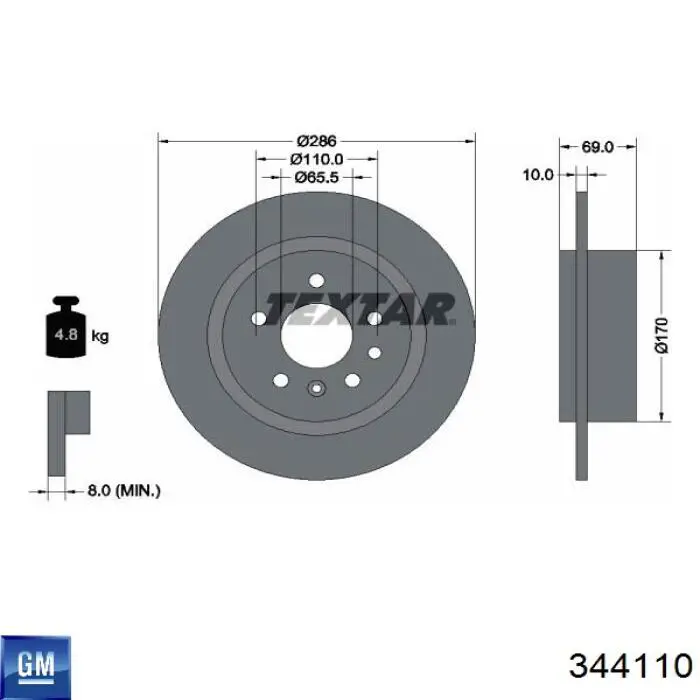 Амортизатор передній, правий General Motors 344110 ціна, від 42.38 USD