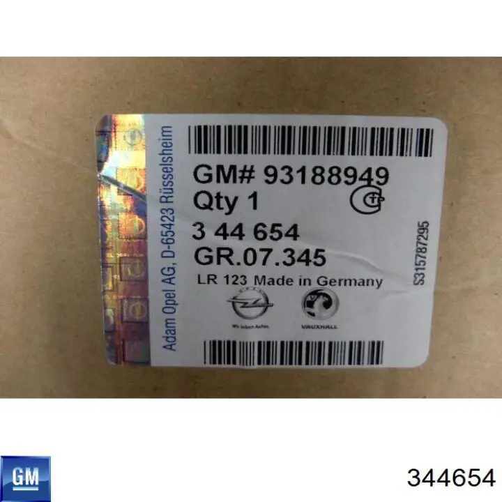 Амортизатора передній лівий 344654 General Motors