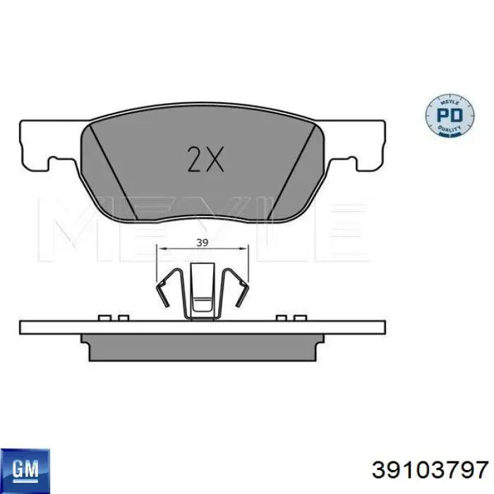 Гальмівні колодки General Motors 39103797 ціна, від 38.91 USD