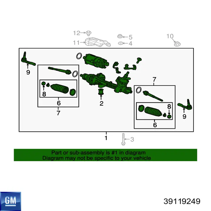 Управління рульове в зборі General Motors 39119249 ціна, від 1.27 USD