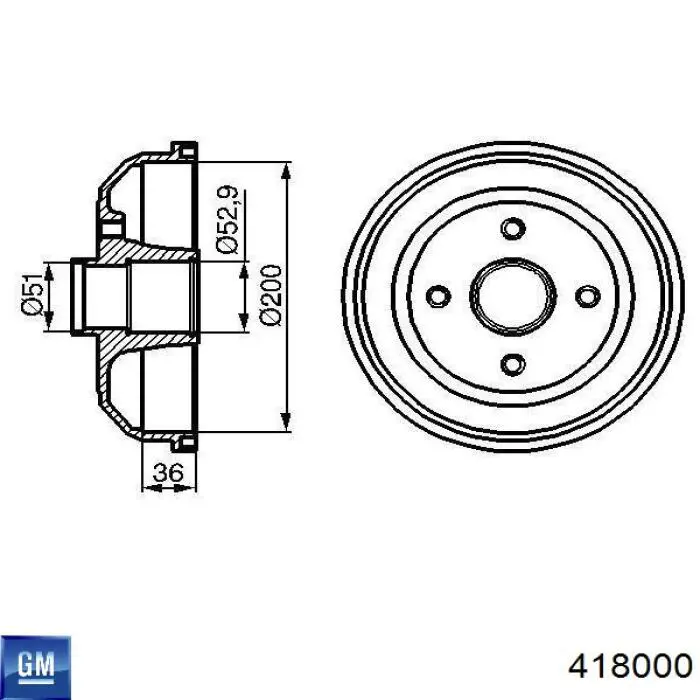 Барабан гальмівний задній 418000 General Motors