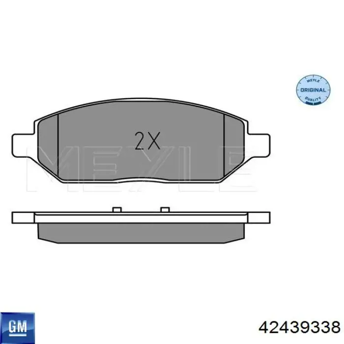 Колодки гальмівні передні, дискові 42439338 General Motors