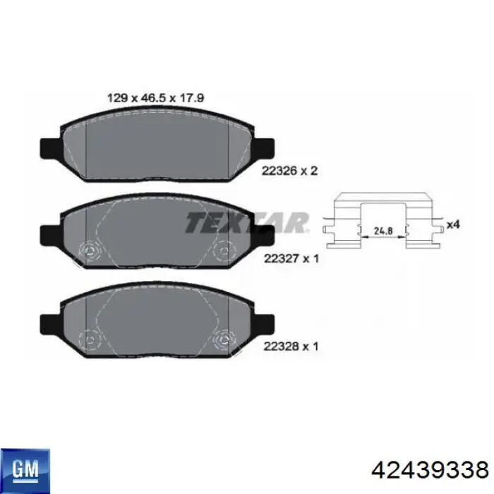 Гальмівні колодки General Motors 42439338 ціна, від 21.55 USD