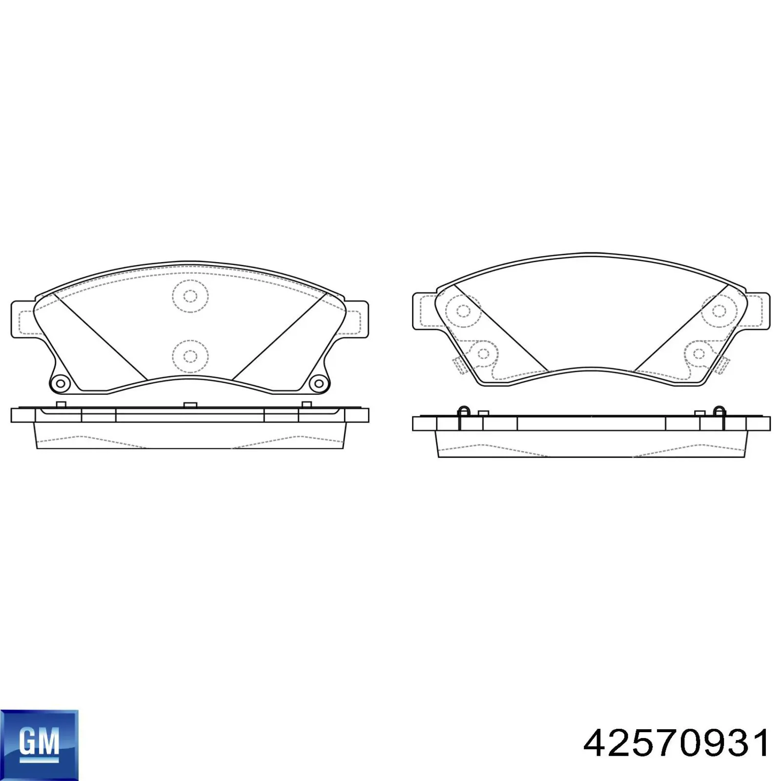 Купити 42570931 General Motors Колодки гальмівні передні, дискові