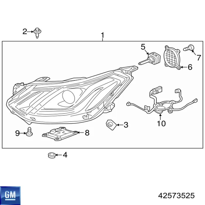 Фари General Motors 42573525 ціна, від 270.86 USD