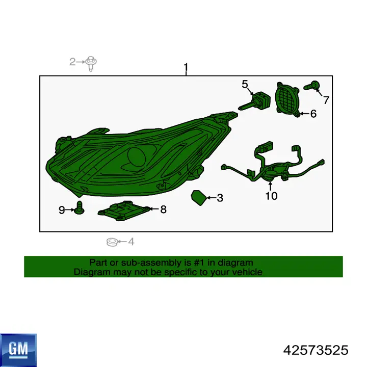 42573525 General Motors Фара дальнього світла в зборі