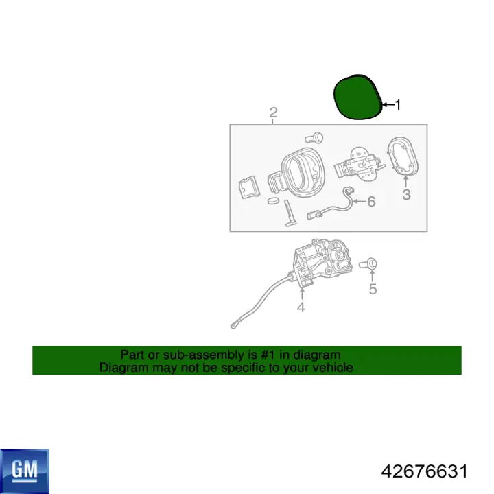 42557009 General Motors Лючок порту зарядки автомобіля