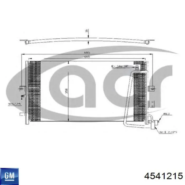Радіатор кондиціонера 4541215 General Motors