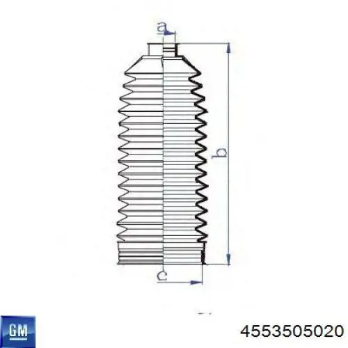 Пильник рульової рейки 4553505020 General Motors