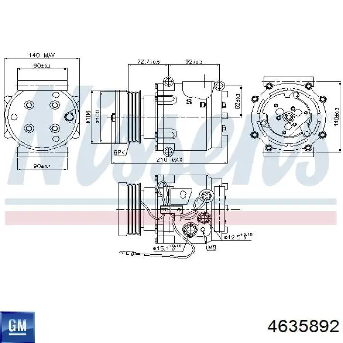 Компресор кондиціонера 4635892 General Motors