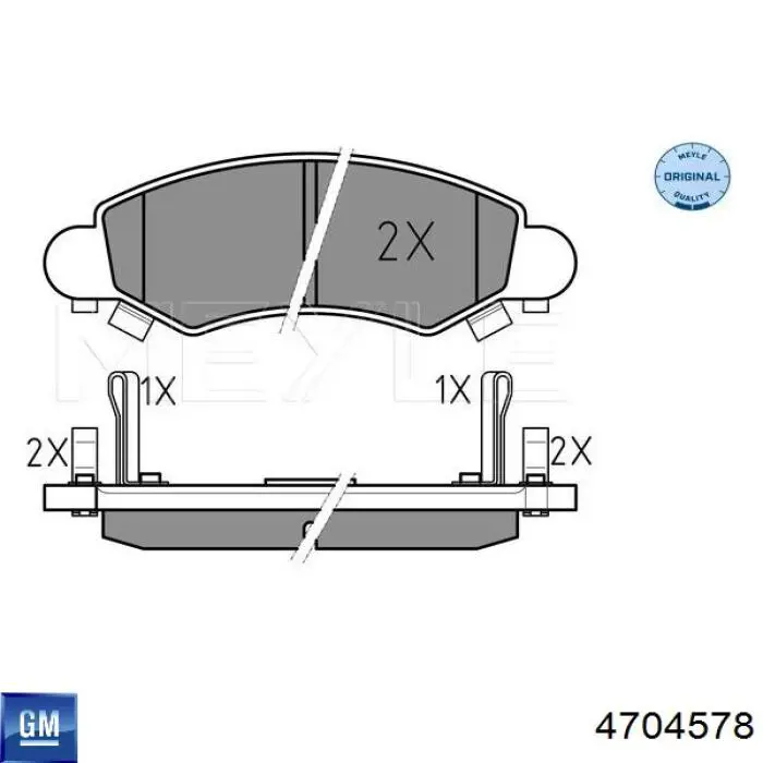 Передні тормозні колодки 4704578 General Motors