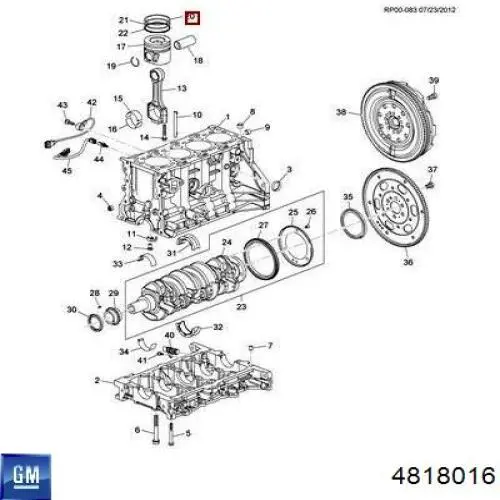 Поршні і шатуни Opel 4818016 ціна, від 182.55 USD