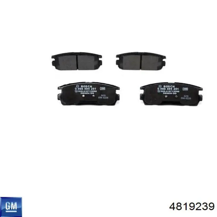 Задні гальмівні колодки General Motors 4819239 ціна, від 18.25 USD