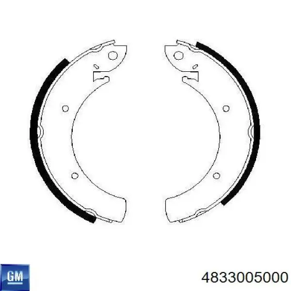 Колодки гальмові задні, барабанні General Motors 4833005000 ціна, від 24.37 USD