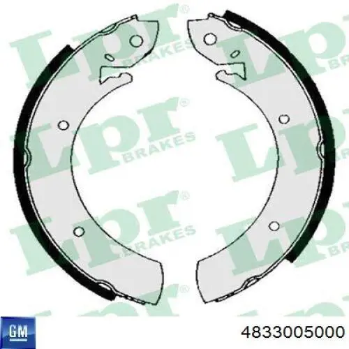 4833005000 General Motors Колодки гальмівні задні, барабанні