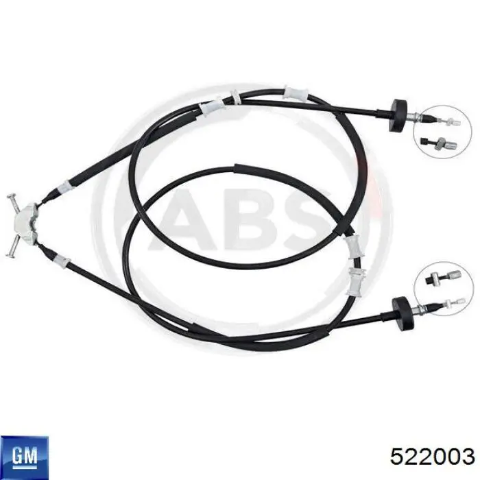 Купити 522003 General Motors Трос ручного гальма задній, правий/лівий
