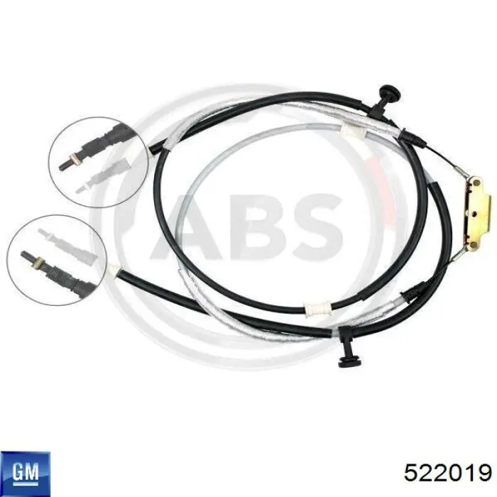 522019 General Motors Трос ручного гальма задній, правий/лівий