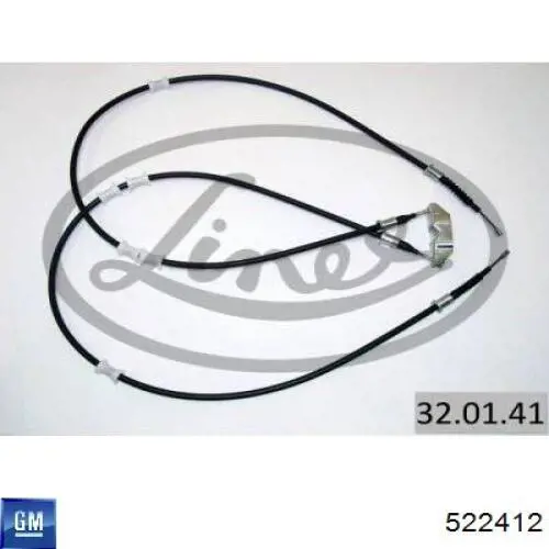 Купити 522412 General Motors Трос ручного гальма задній, правий/лівий