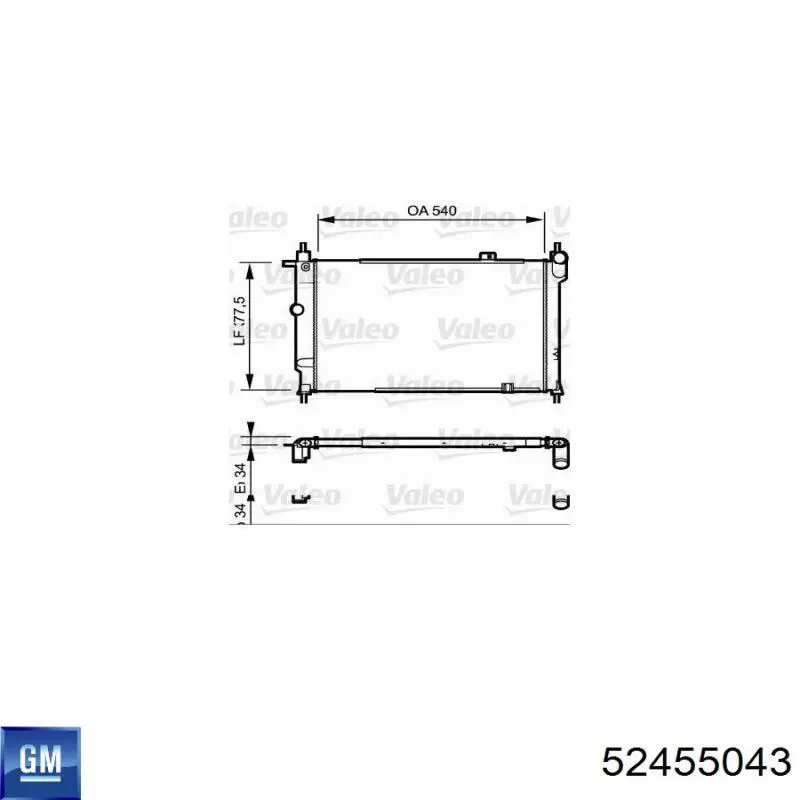 Радіатор охолодження двигуна 52455043 General Motors