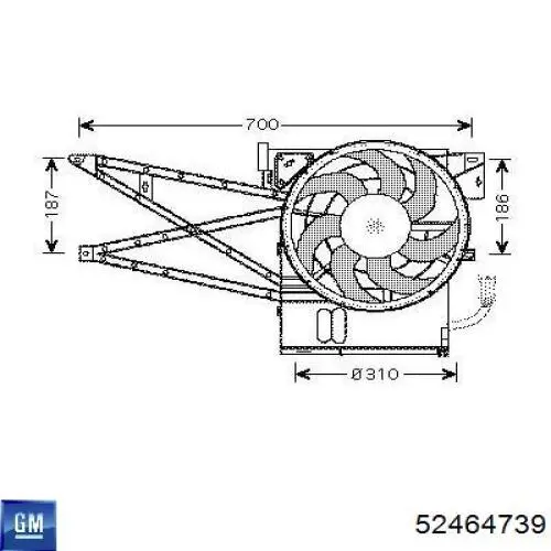 52464739 General Motors Дифузор (кожух) радіатора кондиціонера