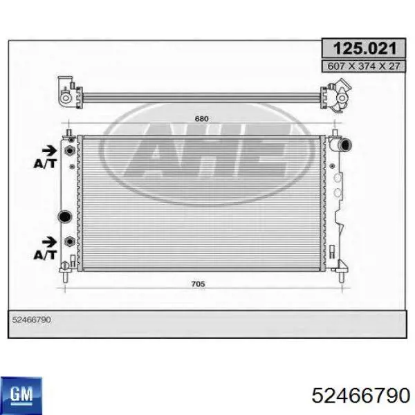 Радіатор охолодження двигуна 52466790 General Motors