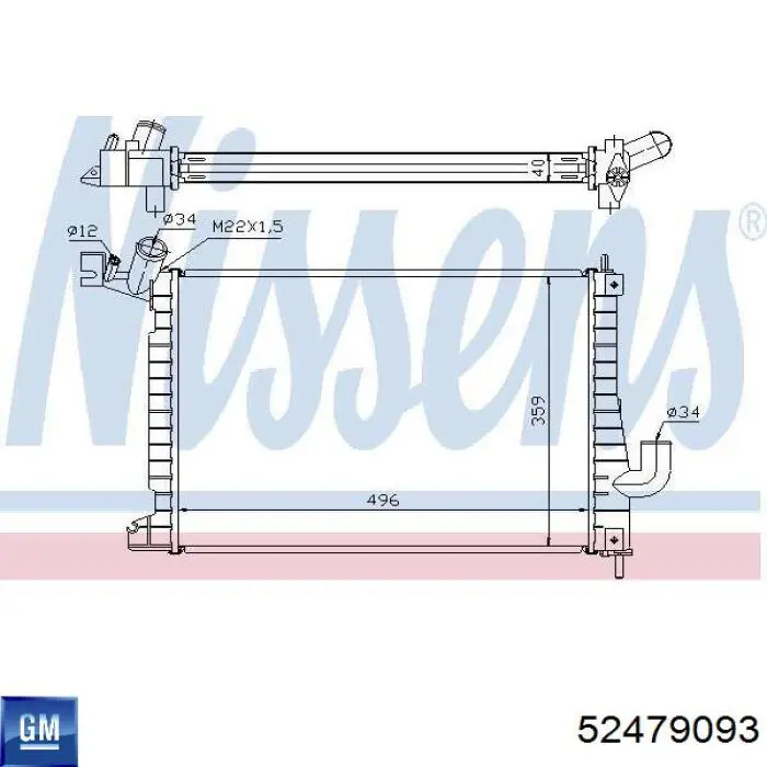 Радіатор охолодження двигуна 52479093 General Motors