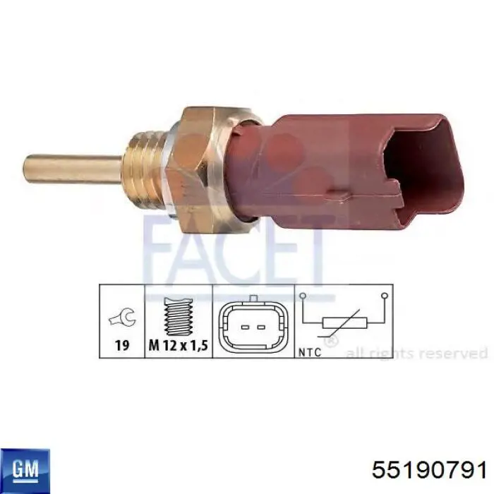 55190791 General Motors Покажчик температури охолоджуючої рідини