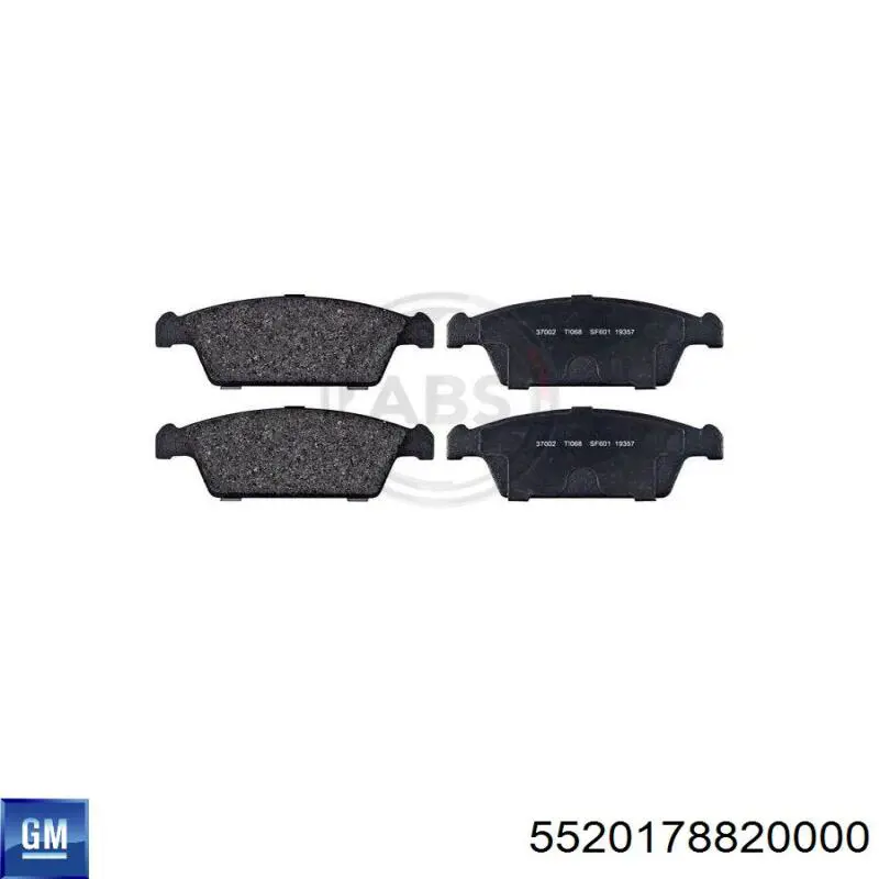 Передні тормозні колодки 5520178820000 General Motors