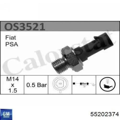 Манометри (показник тиску масла) General Motors 55202374 ціна, від 1.41 USD