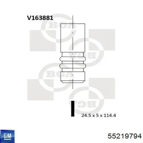 55219794 Opel Випускний клапан двигуна