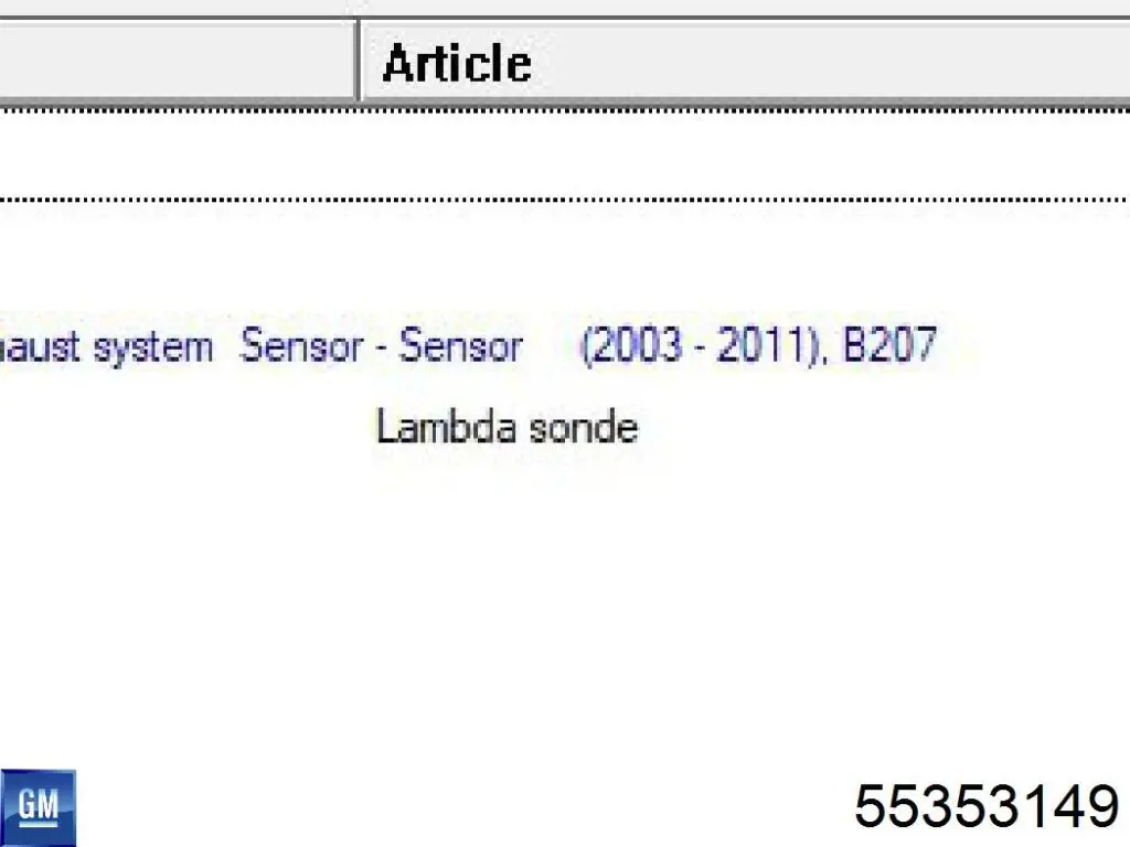 Лямбда датчик кисню General Motors 55353149 ціна, від 63.59 USD
